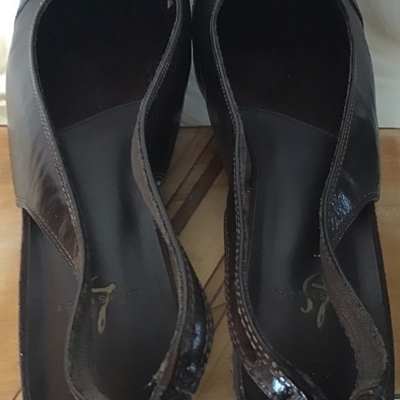 Life Stride Lucent brown square toe leather slingback flats gold detail 8.5 - Picture 7 of 8